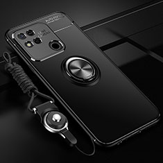 Funda Silicona Carcasa Ultrafina Goma con Magnetico Anillo de dedo Soporte SD3 para Xiaomi POCO C31 Negro