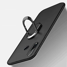 Funda Silicona Carcasa Ultrafina Goma con Magnetico Anillo de dedo Soporte T01 para Huawei Honor 10i Negro