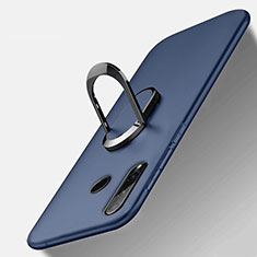 Funda Silicona Carcasa Ultrafina Goma con Magnetico Anillo de dedo Soporte T01 para Huawei Honor 20E Azul