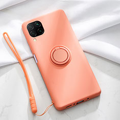 Funda Silicona Carcasa Ultrafina Goma con Magnetico Anillo de dedo Soporte T01 para Huawei Nova 6 SE Naranja