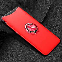 Funda Silicona Carcasa Ultrafina Goma con Magnetico Anillo de dedo Soporte T01 para Oppo Find X Super Flash Edition Rojo