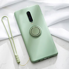 Funda Silicona Carcasa Ultrafina Goma con Magnetico Anillo de dedo Soporte T01 para Oppo R17 Pro Verde