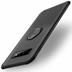 Funda Silicona Carcasa Ultrafina Goma con Magnetico Anillo de dedo Soporte T01 para Samsung Galaxy S10 5G Negro