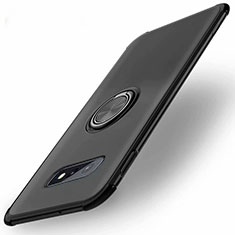 Funda Silicona Carcasa Ultrafina Goma con Magnetico Anillo de dedo Soporte T01 para Samsung Galaxy S10e Negro