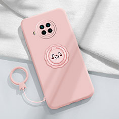 Funda Silicona Carcasa Ultrafina Goma con Magnetico Anillo de dedo Soporte T01 para Xiaomi Mi 10i 5G Rosa