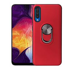 Funda Silicona Carcasa Ultrafina Goma con Magnetico Anillo de dedo Soporte T02 para Samsung Galaxy A70S Rojo