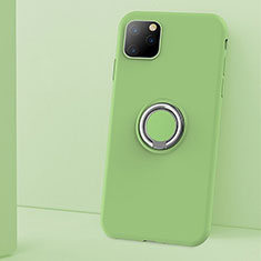 Funda Silicona Carcasa Ultrafina Goma con Magnetico Anillo de dedo Soporte T03 para Apple iPhone 11 Pro Max Verde