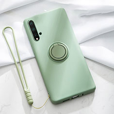 Funda Silicona Carcasa Ultrafina Goma con Magnetico Anillo de dedo Soporte T03 para Huawei Nova 5 Pro Verde