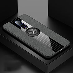 Funda Silicona Carcasa Ultrafina Goma con Magnetico Anillo de dedo Soporte T03 para Oppo RX17 Pro Gris