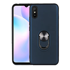 Funda Silicona Carcasa Ultrafina Goma con Magnetico Anillo de dedo Soporte T03 para Xiaomi Redmi 9i Azul Real