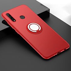 Funda Silicona Carcasa Ultrafina Goma con Magnetico Anillo de dedo Soporte T04 para Huawei Nova 4e Rojo