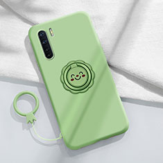 Funda Silicona Carcasa Ultrafina Goma con Magnetico Anillo de dedo Soporte T04 para Oppo F15 Cian