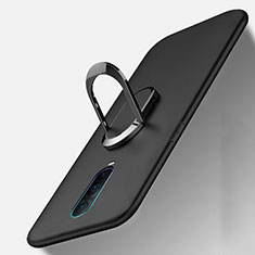 Funda Silicona Carcasa Ultrafina Goma con Magnetico Anillo de dedo Soporte T04 para Oppo R17 Pro Negro