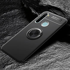 Funda Silicona Carcasa Ultrafina Goma con Magnetico Anillo de dedo Soporte T04 para Xiaomi Redmi Note 8 (2021) Negro