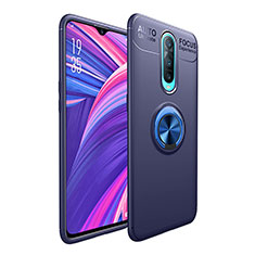 Funda Silicona Carcasa Ultrafina Goma con Magnetico Anillo de dedo Soporte T05 para Oppo R17 Pro Azul