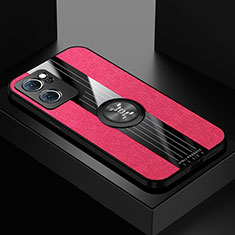 Funda Silicona Carcasa Ultrafina Goma con Magnetico Anillo de dedo Soporte X01L para OnePlus Nord CE 2 5G Rojo