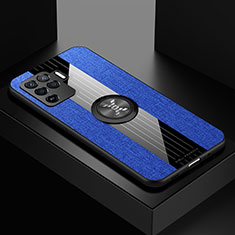 Funda Silicona Carcasa Ultrafina Goma con Magnetico Anillo de dedo Soporte X01L para Oppo A94 4G Azul