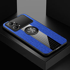 Funda Silicona Carcasa Ultrafina Goma con Magnetico Anillo de dedo Soporte X01L para Oppo K10 Pro 5G Azul