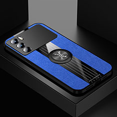 Funda Silicona Carcasa Ultrafina Goma con Magnetico Anillo de dedo Soporte X01L para Oppo K9 Pro 5G Azul