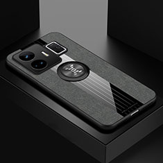 Funda Silicona Carcasa Ultrafina Goma con Magnetico Anillo de dedo Soporte X01L para Realme GT Neo6 5G Gris