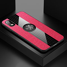 Funda Silicona Carcasa Ultrafina Goma con Magnetico Anillo de dedo Soporte X01L para Samsung Galaxy A01 Core Rojo
