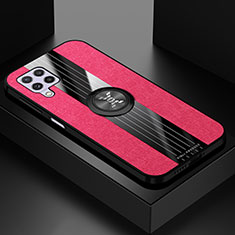 Funda Silicona Carcasa Ultrafina Goma con Magnetico Anillo de dedo Soporte X01L para Samsung Galaxy A22 4G Rojo