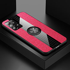 Funda Silicona Carcasa Ultrafina Goma con Magnetico Anillo de dedo Soporte X01L para Samsung Galaxy A52 5G Rojo