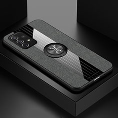Funda Silicona Carcasa Ultrafina Goma con Magnetico Anillo de dedo Soporte X01L para Samsung Galaxy A72 5G Gris