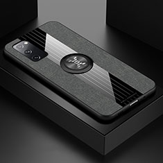 Funda Silicona Carcasa Ultrafina Goma con Magnetico Anillo de dedo Soporte X01L para Samsung Galaxy S20 FE 4G Gris