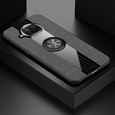 Funda Silicona Carcasa Ultrafina Goma con Magnetico Anillo de dedo Soporte X01L para Xiaomi Mi 10i 5G Gris