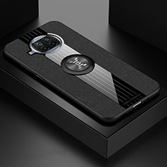 Funda Silicona Carcasa Ultrafina Goma con Magnetico Anillo de dedo Soporte X01L para Xiaomi Mi 10i 5G Negro