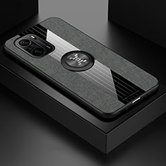 Funda Silicona Carcasa Ultrafina Goma con Magnetico Anillo de dedo Soporte X01L para Xiaomi Mi 11X 5G Gris
