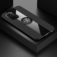 Funda Silicona Carcasa Ultrafina Goma con Magnetico Anillo de dedo Soporte X01L para Xiaomi Mi 11X 5G Negro