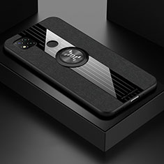 Funda Silicona Carcasa Ultrafina Goma con Magnetico Anillo de dedo Soporte X01L para Xiaomi POCO C3 Negro