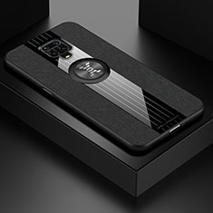 Funda Silicona Carcasa Ultrafina Goma con Magnetico Anillo de dedo Soporte X01L para Xiaomi Poco M2 Pro Negro