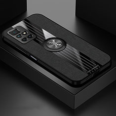 Funda Silicona Carcasa Ultrafina Goma con Magnetico Anillo de dedo Soporte X01L para Xiaomi Redmi 10 (2022) Negro