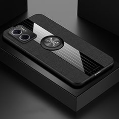 Funda Silicona Carcasa Ultrafina Goma con Magnetico Anillo de dedo Soporte X01L para Xiaomi Redmi 10 5G Negro