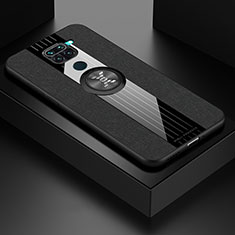 Funda Silicona Carcasa Ultrafina Goma con Magnetico Anillo de dedo Soporte X01L para Xiaomi Redmi 10X 4G Negro