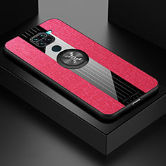 Funda Silicona Carcasa Ultrafina Goma con Magnetico Anillo de dedo Soporte X01L para Xiaomi Redmi 10X 4G Rojo