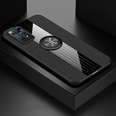 Funda Silicona Carcasa Ultrafina Goma con Magnetico Anillo de dedo Soporte X01L para Xiaomi Redmi Note 11 4G (2022) Negro