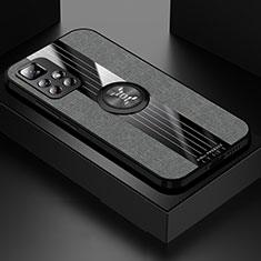 Funda Silicona Carcasa Ultrafina Goma con Magnetico Anillo de dedo Soporte X01L para Xiaomi Redmi Note 11 5G Gris