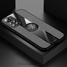Funda Silicona Carcasa Ultrafina Goma con Magnetico Anillo de dedo Soporte X01L para Xiaomi Redmi Note 11 Pro+ Plus 5G Gris