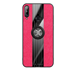 Funda Silicona Carcasa Ultrafina Goma con Magnetico Anillo de dedo Soporte X02L para Samsung Galaxy A20s Rojo