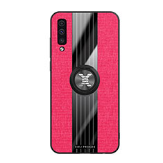 Funda Silicona Carcasa Ultrafina Goma con Magnetico Anillo de dedo Soporte X02L para Samsung Galaxy A30S Rojo