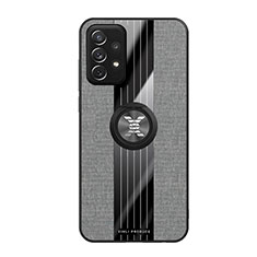 Funda Silicona Carcasa Ultrafina Goma con Magnetico Anillo de dedo Soporte X02L para Samsung Galaxy A72 4G Gris