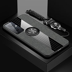 Funda Silicona Carcasa Ultrafina Goma con Magnetico Anillo de dedo Soporte X03L para OnePlus Nord N20 5G Gris