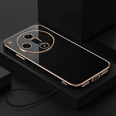 Funda Silicona Carcasa Ultrafina Goma con Magnetico Anillo de dedo Soporte X03L para Oppo Find X7 5G Negro