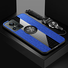 Funda Silicona Carcasa Ultrafina Goma con Magnetico Anillo de dedo Soporte X03L para Realme GT2 Master Explorer Azul