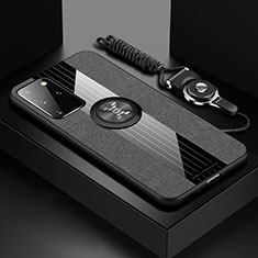 Funda Silicona Carcasa Ultrafina Goma con Magnetico Anillo de dedo Soporte X03L para Samsung Galaxy S20 Plus Gris