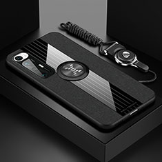 Funda Silicona Carcasa Ultrafina Goma con Magnetico Anillo de dedo Soporte X03L para Xiaomi Mi 10S 5G Negro